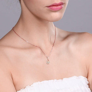 14K Rose Gold 2.00 CTTW Morganite Pave Teardrop Necklace in