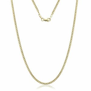 14K Solid Yellow Gold Cuban Link Chain Necklace