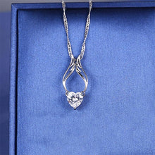 Load image into Gallery viewer, 14K White Gold Guardian Angel Necklace with Swarovski Crystals
