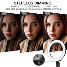 Load image into Gallery viewer, 18&quot; LED Ring Light 55W 3200K-5 600K Dimmable Selfie Ring Light
