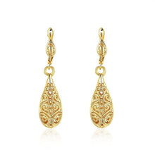 Load image into Gallery viewer, 18K Gold Laser Cut Filigree Drop Earrings - Assorted Colors
