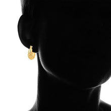 Load image into Gallery viewer, 18k Gold Plated Carved Hoop Earrings
