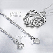 Load image into Gallery viewer, 18K White Gold I Love you Mom Heart Necklace
