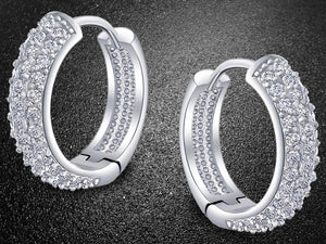 18K White Gold Micro Pave Petite Huggie Earrings