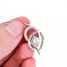 Load image into Gallery viewer, 18K White Gold Swarovski Crystal &quot;I Love You To The Moon and Back&quot; Necklace
