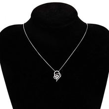 Load image into Gallery viewer, 18K White Gold Swarovski Crystal &quot;I Love You To The Moon and Back&quot; Necklace
