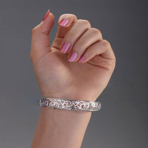 18kt White Gold Plated Bangle