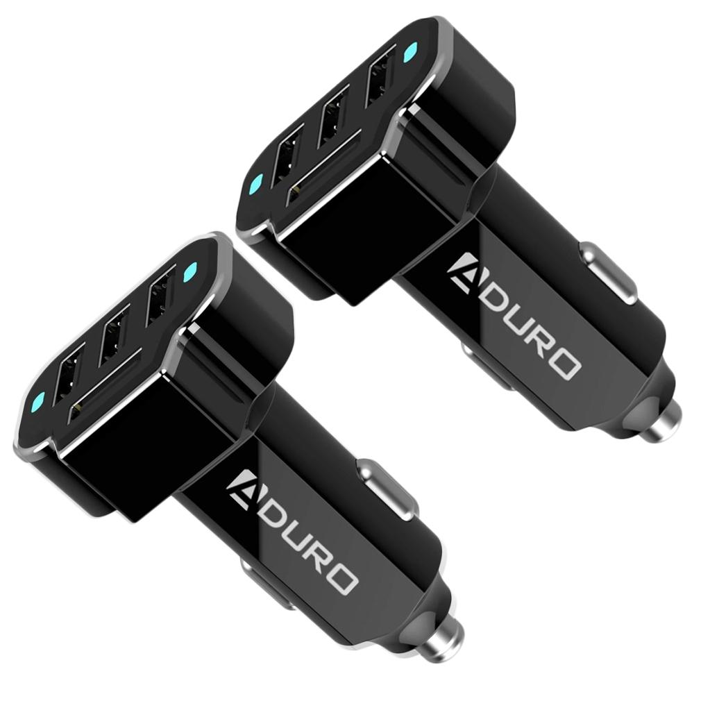 2-Pack: PowerUp 4 USB Port Car Charger Adapter