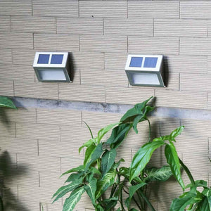 2 Pack: Solar Light 2 LEDs Wall Lamp Waterproof Security Light