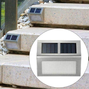 2 Pack: Solar Light 2 LEDs Wall Lamp Waterproof Security Light