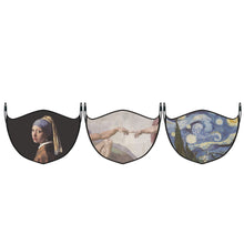 Load image into Gallery viewer, 3-Pack: Famous Art Paintings Reusable and Washable 2-Layer Non-Medical Face Mask
