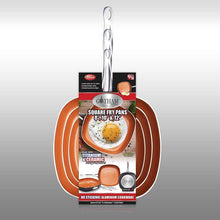 Load image into Gallery viewer, 3 Piece Set: Gotham Steel 1682 Nonstick Copper Square Shallow Pan
