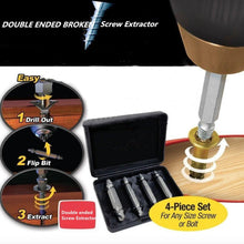 Load image into Gallery viewer, 4-Piece Set: DrillPro Double-Sided Damaged Screw Extractors
