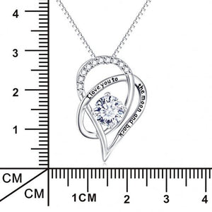 18K White Gold Swarovski Crystal "I Love You To The Moon and Back" Necklace