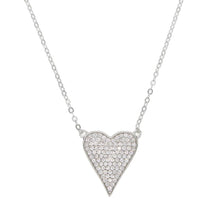 Load image into Gallery viewer, Pave Elongated Heart Necklace
