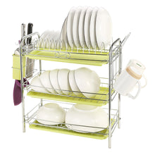 Load image into Gallery viewer, 3 Tier Dish Drying Rack Drainer Kitchen Storage Board Cutlery Cup Shelf
