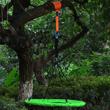 Load image into Gallery viewer, 40 in Outdoor Tree Swing Hanging Rope Tire Saucer Seat Yard Mat

