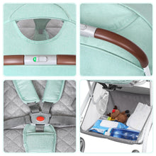 Load image into Gallery viewer, Light Blue Baby Infant Foldable Umbrella Stroller Lightweight Travel Carriage Pushchair
