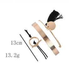 Load image into Gallery viewer, 3-Piece Set: Egyptian Design Gold Ingrain Black Tassel
