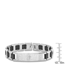 Load image into Gallery viewer, Men's Stainless Steel Our Father Prayer Link Bracelet
