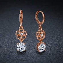 Load image into Gallery viewer, Ladies Simulated Diamond Flower Drop Earrings
