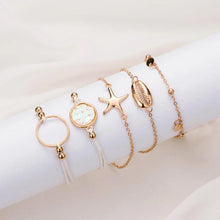 Load image into Gallery viewer, 5-Piece Set: Oceanic Inspired Seashell Bracelet Set
