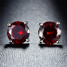 Load image into Gallery viewer, 7-Pairs: 8mm Round Earrings with Crystals from Swarovski
