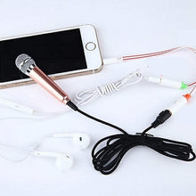 Load image into Gallery viewer, Miniature Metal Microphone for Karaoke with 3.5 mm Universal Cable
