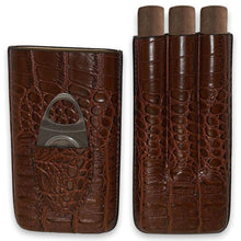 Load image into Gallery viewer, Leather Cigar Case by Mulling Room with Stainless Steel Cutter

