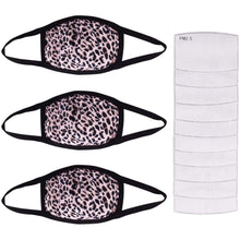 Load image into Gallery viewer, 3-Pack: Adult Cotton Reusable Face Masks with 10 Filters
