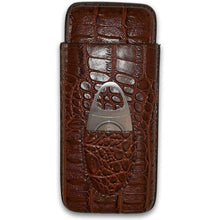 Load image into Gallery viewer, Leather Cigar Case by Mulling Room with Stainless Steel Cutter
