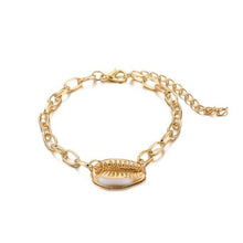 Load image into Gallery viewer, 3-Piece Set: Turquoise Sea-Shell Bracelet Set in 14K Gold
