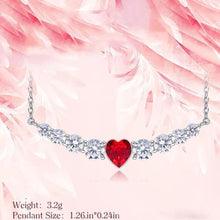 Load image into Gallery viewer, 8.00 CT Ruby Heart Necklace Made with Swarovski Crystals
