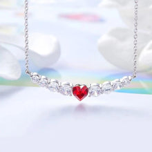 Load image into Gallery viewer, 8.00 CT Ruby Heart Necklace Made with Swarovski Crystals
