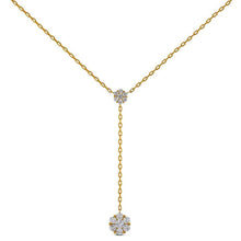Load image into Gallery viewer, Double Flower Cubic Zirconia Necklace
