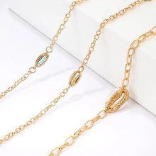 Load image into Gallery viewer, 3-Piece Set: Turquoise Sea-Shell Bracelet Set in 14K Gold

