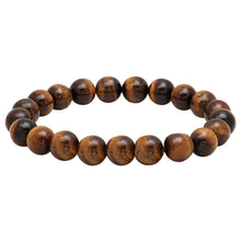 Load image into Gallery viewer, 2-Piece Set: Men&#39;s Tiger Eye and Black Beads/Tiger Eye Cross Drawstring Bracelets
