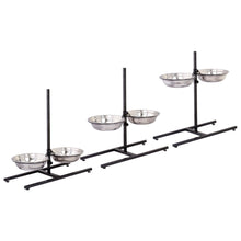 Load image into Gallery viewer, Adjustable Metal Pet Dog Feeder Bowls Elevated Stainless Steel Double Bowl Dish
