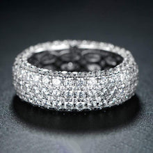 Load image into Gallery viewer, 18K White Gold Plated Five Row Eternity Ring Made with Swarovski Elements
