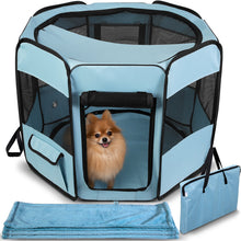 Load image into Gallery viewer, Paws &amp; Pals Portable Pet Playpen with Blanket

