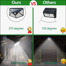 Load image into Gallery viewer, 3-Pack: 100-LED Solar Powered Motion Sensor Lights With 270° Wide Angle
