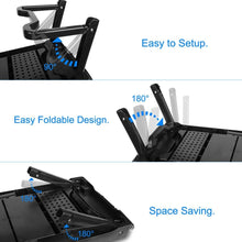 Load image into Gallery viewer, Foldable Laptop Table Bed Notebook Desk with Cooling Fan Mouse Board
