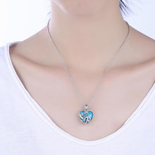 Load image into Gallery viewer, Heart Full of Love Turquoise Necklace in Rhodium Plating
