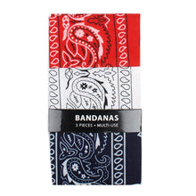 Load image into Gallery viewer, 6-Pack: Bandanas - Navy, White &amp; Red
