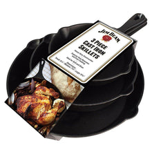 Load image into Gallery viewer, Jim Beam 3-Piece Cast Iron Skillets
