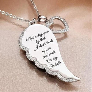 "Not a Day Goes By" Crystal Pav'e Angel Wings Necklace