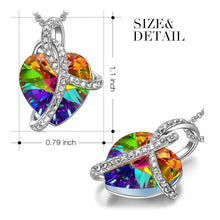 Load image into Gallery viewer, Rainbow Aurora Borealis Swarovski Elements Heart Necklace
