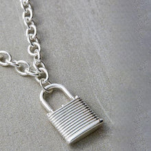 Load image into Gallery viewer, Rough &amp; Edged Padlock Chain Necklace
