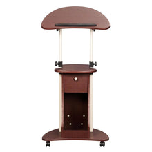 Load image into Gallery viewer, Sit-to-Stand Rolling Adjustable Laptop Cart with Storage
