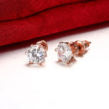 Load image into Gallery viewer, Swarovski Crystal Pave Stud Earring in 18K Rose Gold Plated
